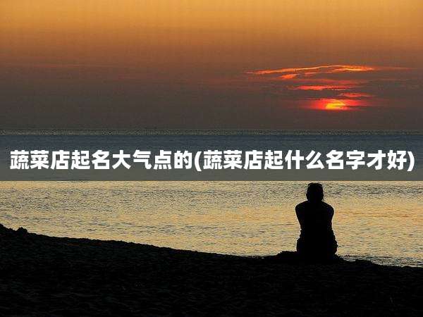 蔬菜店起名大气点的(蔬菜店起什么名字才好)