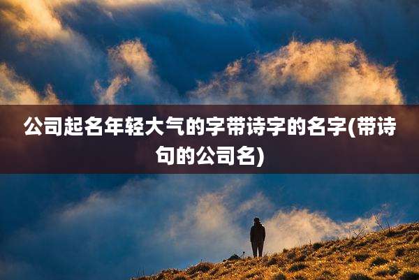 公司起名年轻大气的字带诗字的名字(带诗句的公司名)