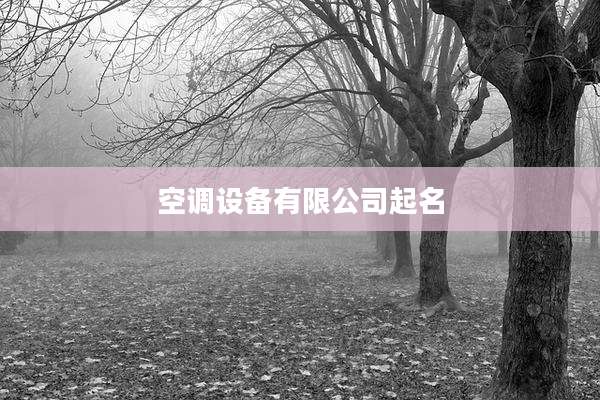 空调设备有限公司起名