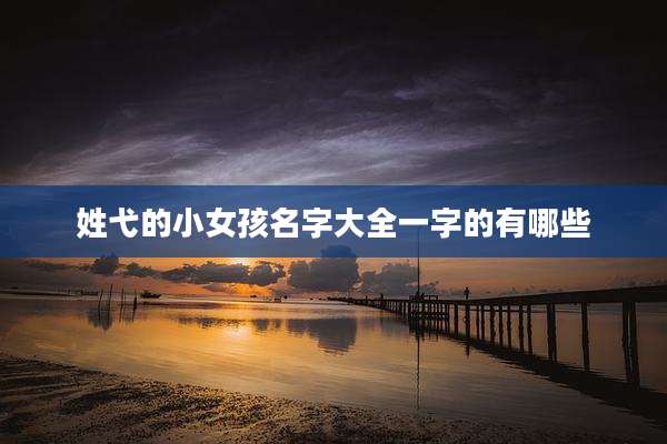 姓弋的小女孩名字大全一字的有哪些