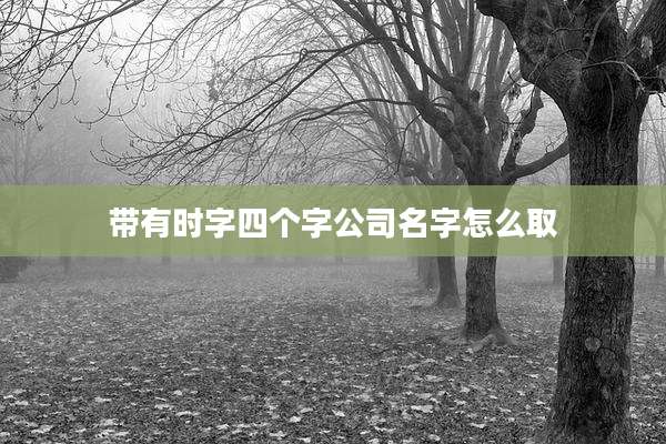 带有时字四个字公司名字怎么取