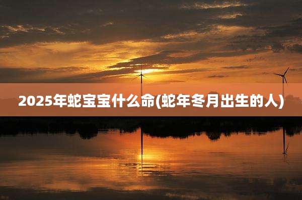 2025年蛇宝宝什么命(蛇年冬月出生的人)