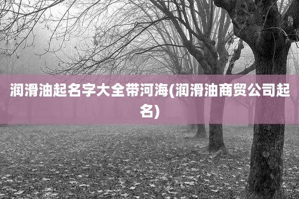 润滑油起名字大全带河海(润滑油商贸公司起名)