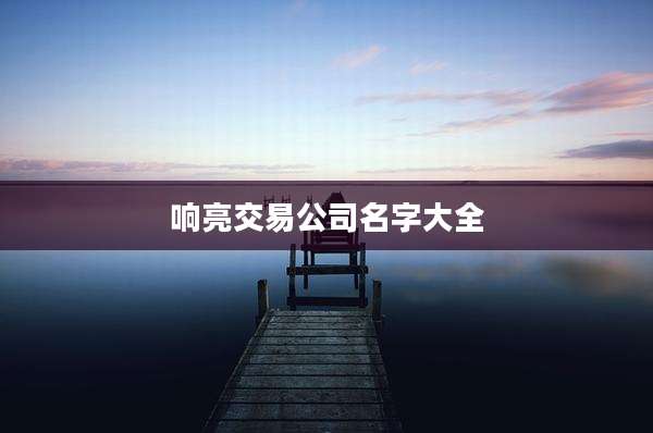 响亮交易公司名字大全