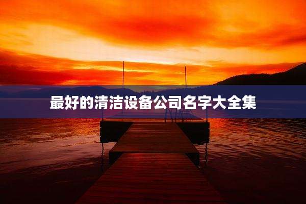 最好的清洁设备公司名字大全集