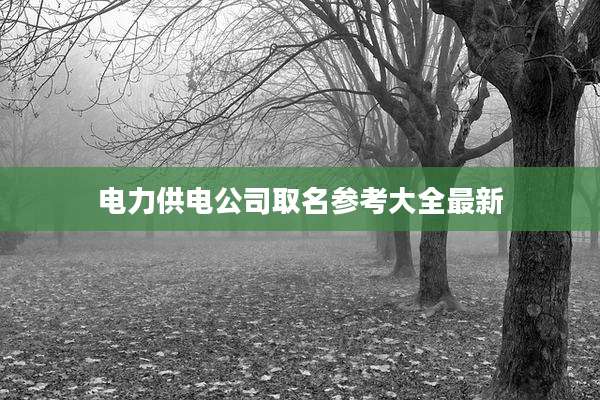 电力供电公司取名参考大全最新