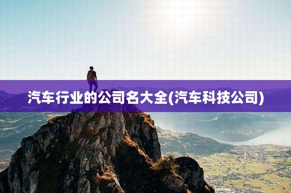 汽车行业的公司名大全(汽车科技公司)