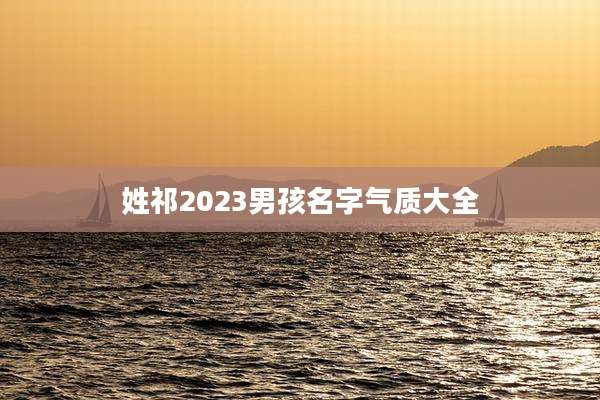 姓祁2023男孩名字气质大全