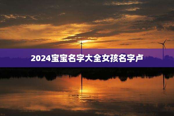 2024宝宝名字大全女孩名字卢
