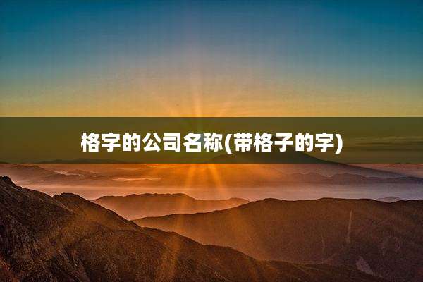 格字的公司名称(带格子的字)