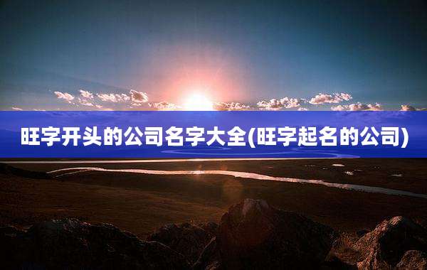 旺字开头的公司名字大全(旺字起名的公司)