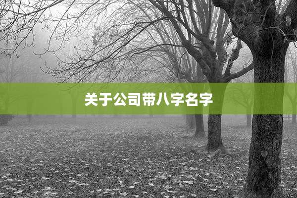 关于公司带八字名字