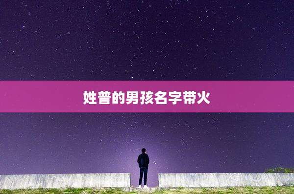 姓普的男孩名字带火