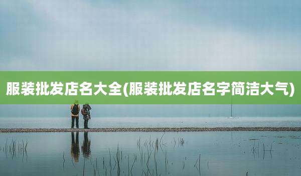 服装批发店名大全(服装批发店名字简洁大气)