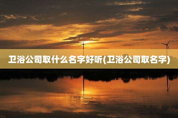 卫浴公司取什么名字好听(卫浴公司取名字)