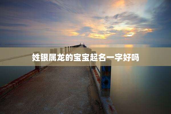 姓银属龙的宝宝起名一字好吗