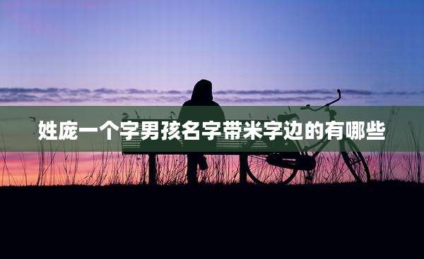 姓庞一个字男孩名字带米字边的有哪些
