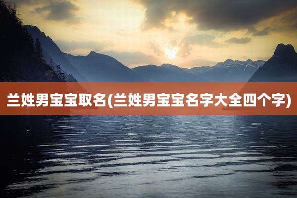 兰姓男宝宝取名(兰姓男宝宝名字大全四个字)