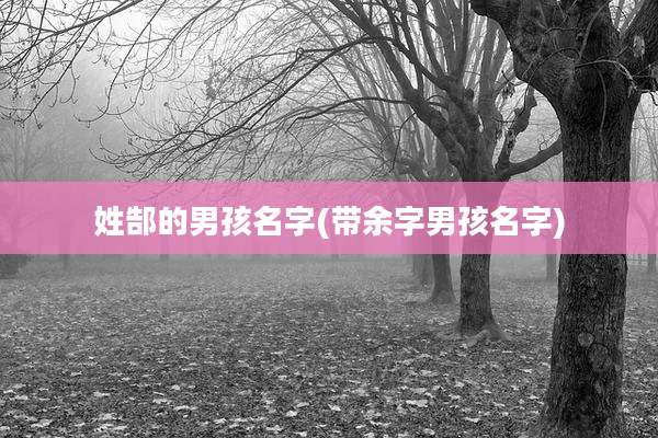 姓郜的男孩名字(带余字男孩名字)