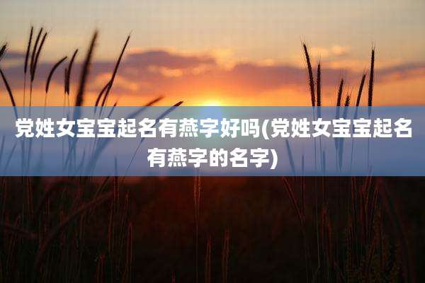 党姓女宝宝起名有燕字好吗(党姓女宝宝起名有燕字的名字)