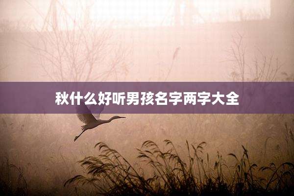 秋什么好听男孩名字两字大全