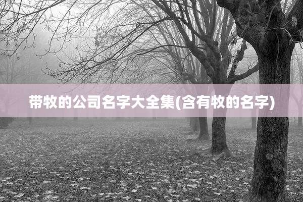带牧的公司名字大全集(含有牧的名字)