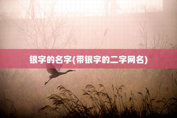 银字的名字(带银字的二字网名)