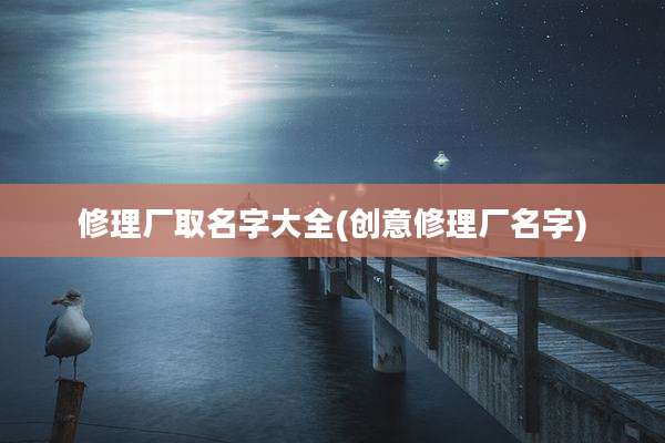 修理厂取名字大全(创意修理厂名字)