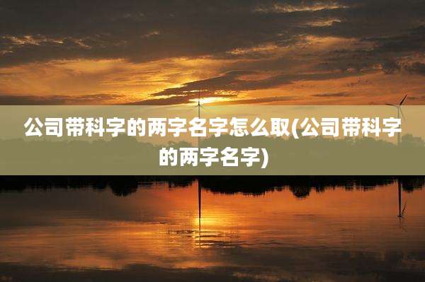 公司带科字的两字名字怎么取(公司带科字的两字名字)