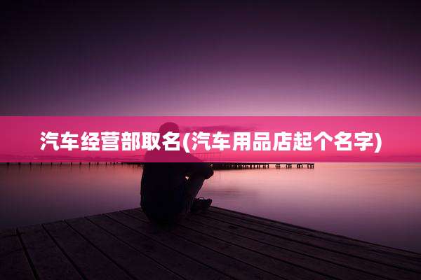 汽车经营部取名(汽车用品店起个名字)