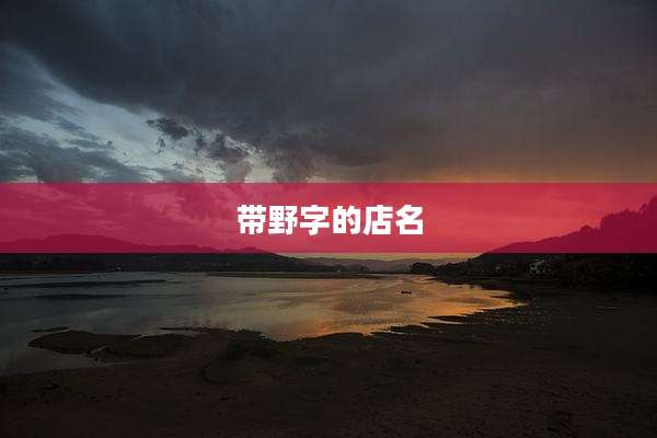 带野字的店名