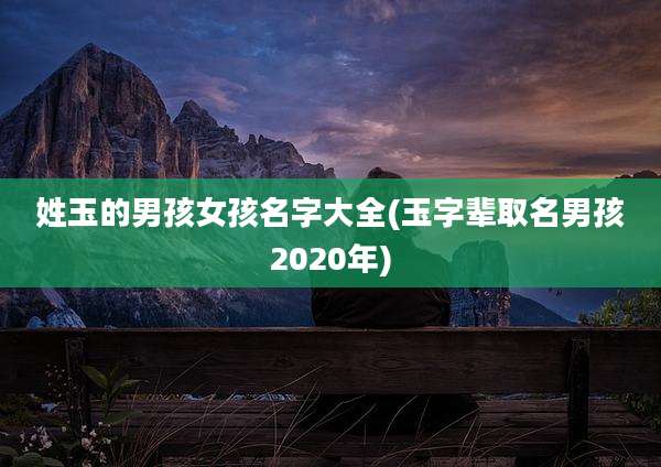 姓玉的男孩女孩名字大全(玉字辈取名男孩2020年)