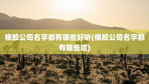 橡胶公司名字都有哪些好听(橡胶公司名字都有哪些呢)