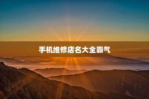 手机维修店名大全霸气