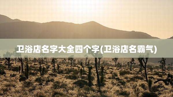 卫浴店名字大全四个字(卫浴店名霸气)