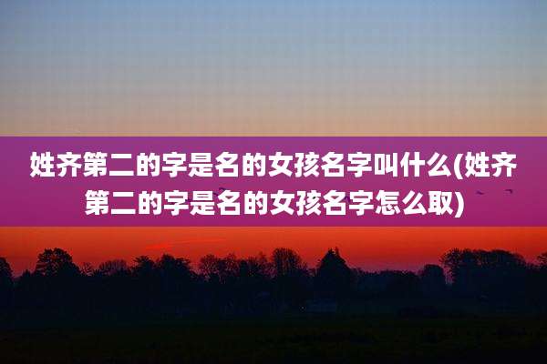 姓齐第二的字是名的女孩名字叫什么(姓齐第二的字是名的女孩名字怎么取)