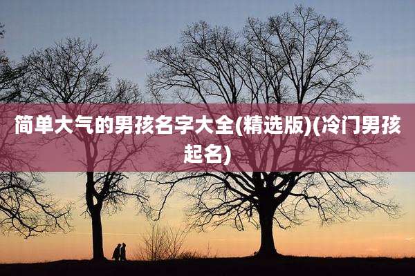 简单大气的男孩名字大全(精选版)(冷门男孩起名)