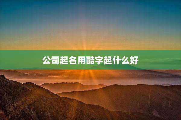 公司起名用酷字起什么好