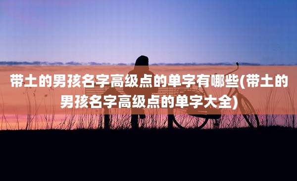 带土的男孩名字高级点的单字有哪些(带土的男孩名字高级点的单字大全)