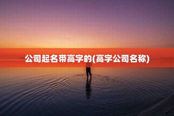 公司起名带高字的(高字公司名称)