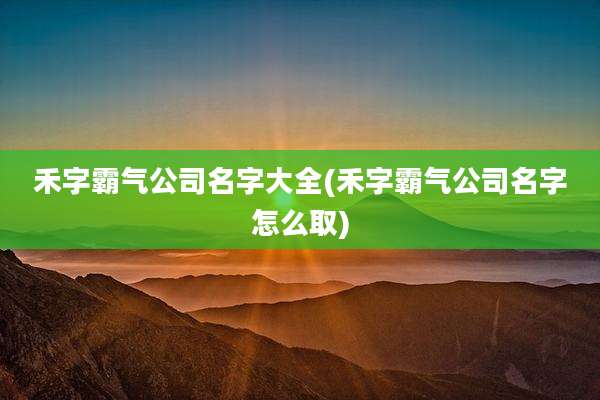 禾字霸气公司名字大全(禾字霸气公司名字怎么取)