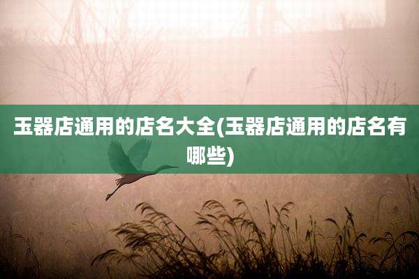 玉器店通用的店名大全(玉器店通用的店名有哪些)