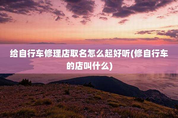 给自行车修理店取名怎么起好听(修自行车的店叫什么)