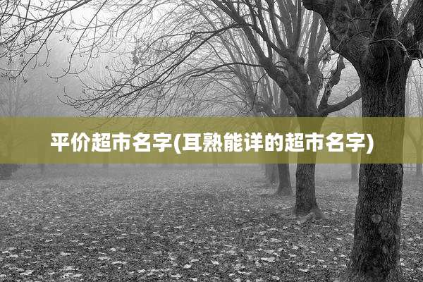 平价超市名字(耳熟能详的超市名字)