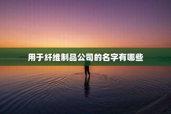 用于纤维制品公司的名字有哪些