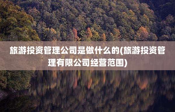 旅游投资管理公司是做什么的(旅游投资管理有限公司经营范围)