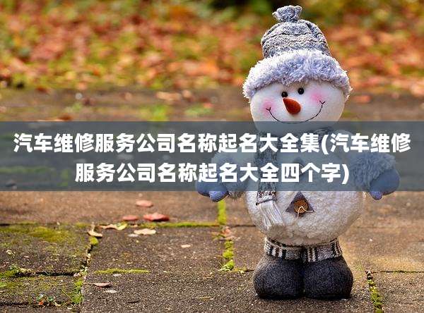 汽车维修服务公司名称起名大全集(汽车维修服务公司名称起名大全四个字)