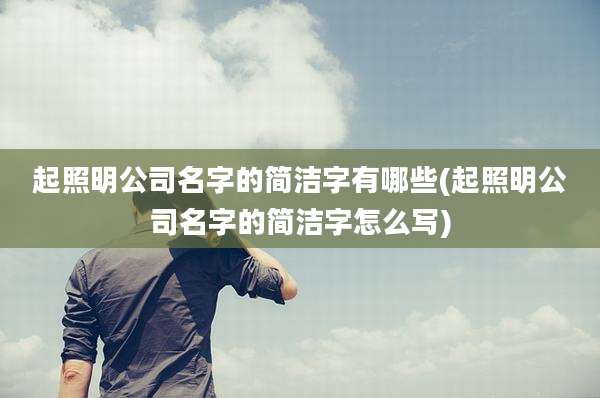 起照明公司名字的简洁字有哪些(起照明公司名字的简洁字怎么写)