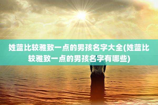 姓蓝比较雅致一点的男孩名字大全(姓蓝比较雅致一点的男孩名字有哪些)