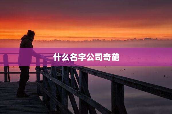 什么名字公司奇葩